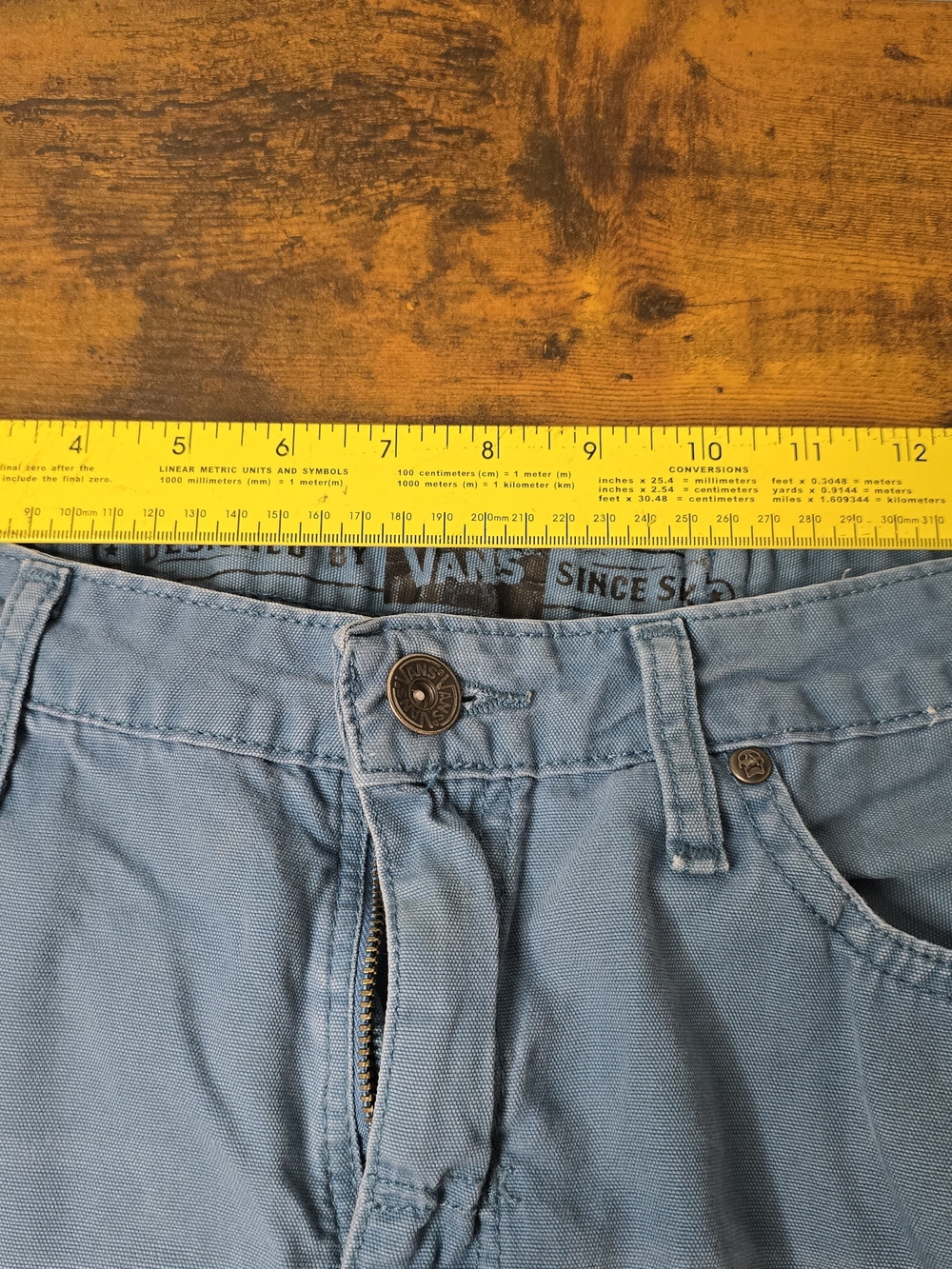 ​Vans V76 Skinny Skate Pants Men's Tag 32 (Altered to 29x25.5) Teal Canvas - Picture 4 of 7